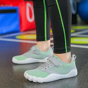 Унисекс детская обувь для босиком, широкие кроссовки для мальчиков и девочек, дышащие легкие кроссовки для бега, мягкие нескользящие походные кроссовки, спортивная обувь на липучках, размер 24-38 synthetic.ua - Фото 1