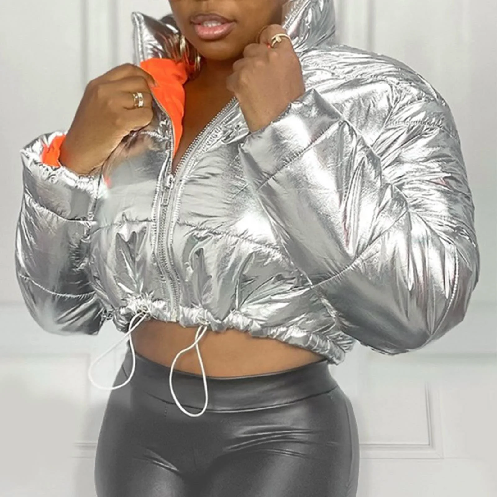 Куртка Chnnamzu Женская Зимняя Блестящая Пуховая, фото №4 Куртка Chnnamzu Женская Зимняя Блестящая Пуховая, фото №4