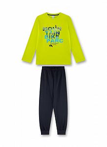 Пижама Sanetta для мальчиков длинная зеленая - Фото 1