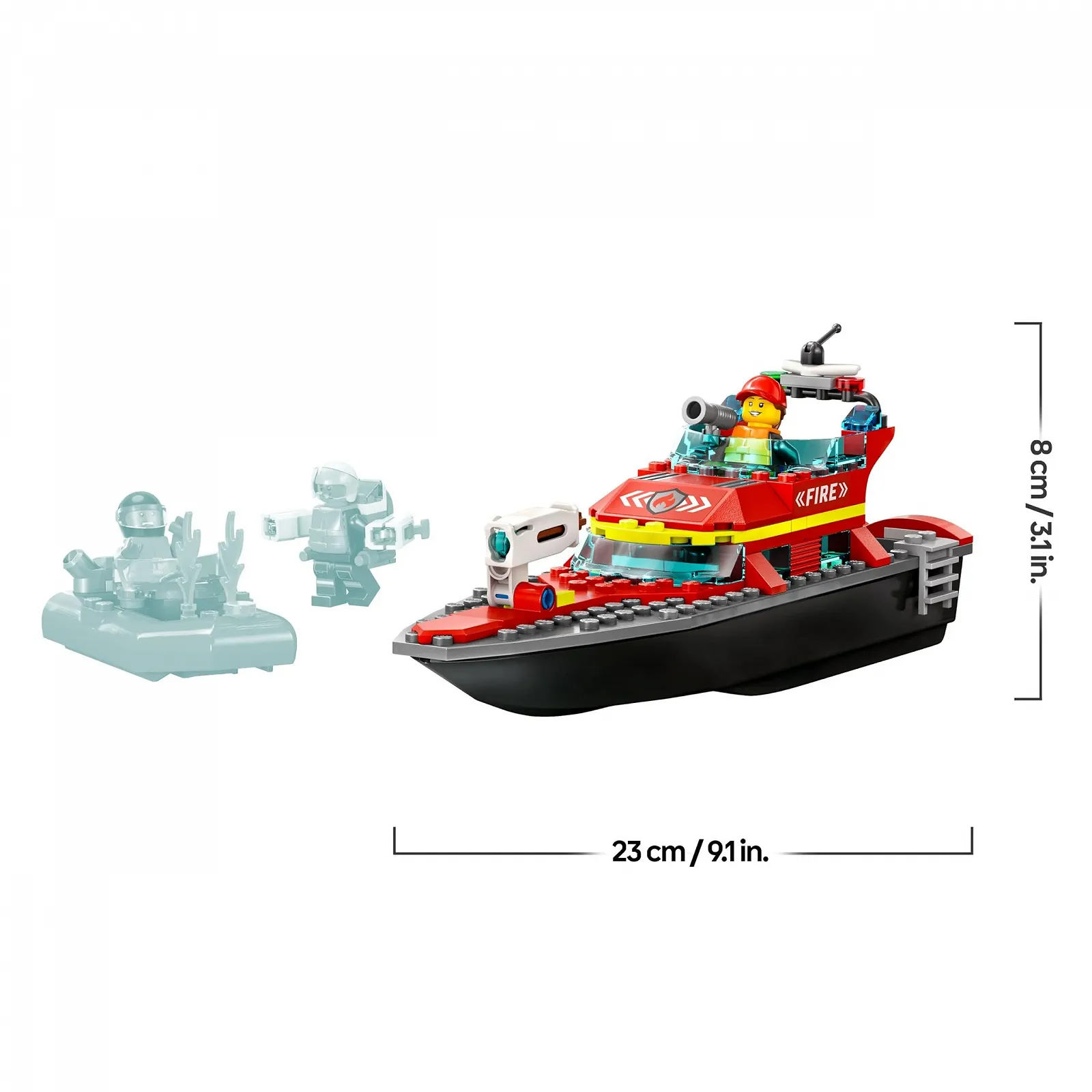 LEGO City 60373 Пожарный катер, игрушка, плавает в воде, со скоростным катером, 3 минифигурки и реактивный ранец, игрушечный пожарный катер, идея подарка для мальчиков и девочек от 5 лет, фото №6 LEGO City 60373 Пожарный катер, игрушка, плавает в воде, со скоростным катером, 3 минифигурки и реактивный ранец, игрушечный пожарный катер, идея подарка для мальчиков и девочек от 5 лет, фото №6