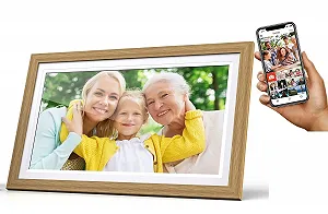 Цифровая фоторамка Cytem 15.6" WLAN Frameo IPS 1920 x 1080 64 GB Medium Brown Wood Look - Фото 1