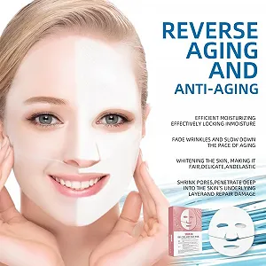 Маска для лица коллагеновая, ночная, органическая, глубокого увлажнения, антивозрастная, лифтинг, в наборе 5 штук synthetic.ua - Фото 1