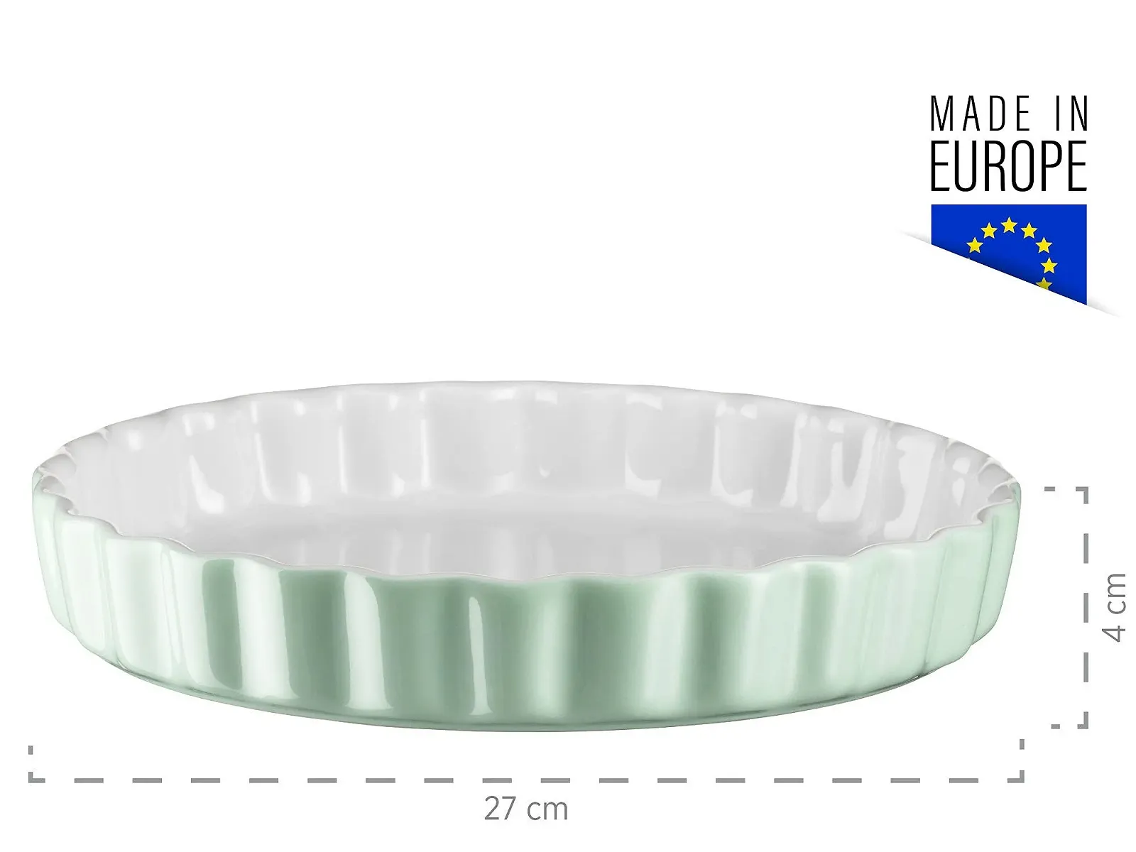 Форма для тарта керамическая Mäser Kitchen Time 27 см зеленая, фото №3