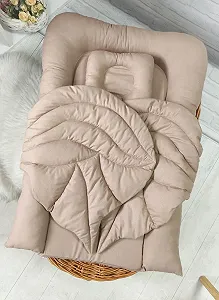 Кокон с крыльями-пледами: люлька и ортопедическая подушка, хлопок, бежевый synthetic.ua - Фото 1