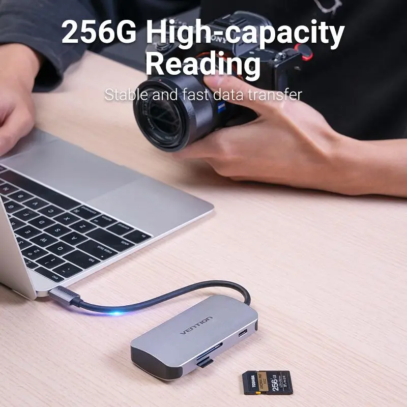 Док-станция Type-C Vention 6-в-1 TNHHB, фото №8