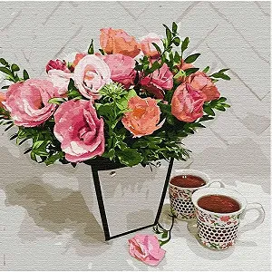 KHO3107 Набір малюнків для малювання за номерами Ароматна чайна напитка Без коробки - Фото 1