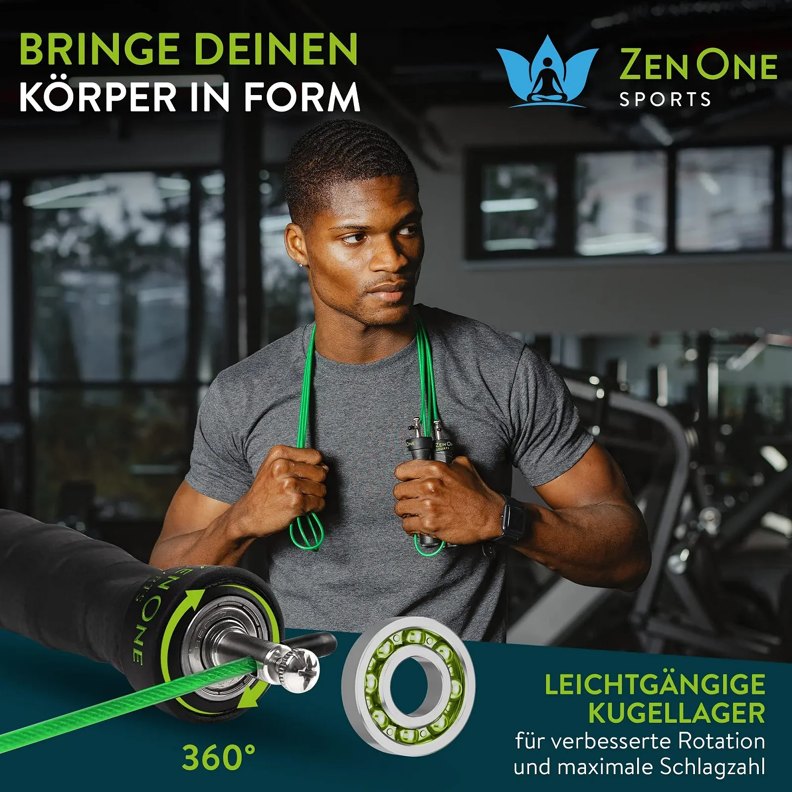 Скакалка ZenOne Sports ZenRope Швидкісна сталевий трос 3 м з підшипниками 360° регульована, фото №5 Скакалка ZenOne Sports ZenRope Швидкісна сталевий трос 3 м з підшипниками 360° регульована, фото №5