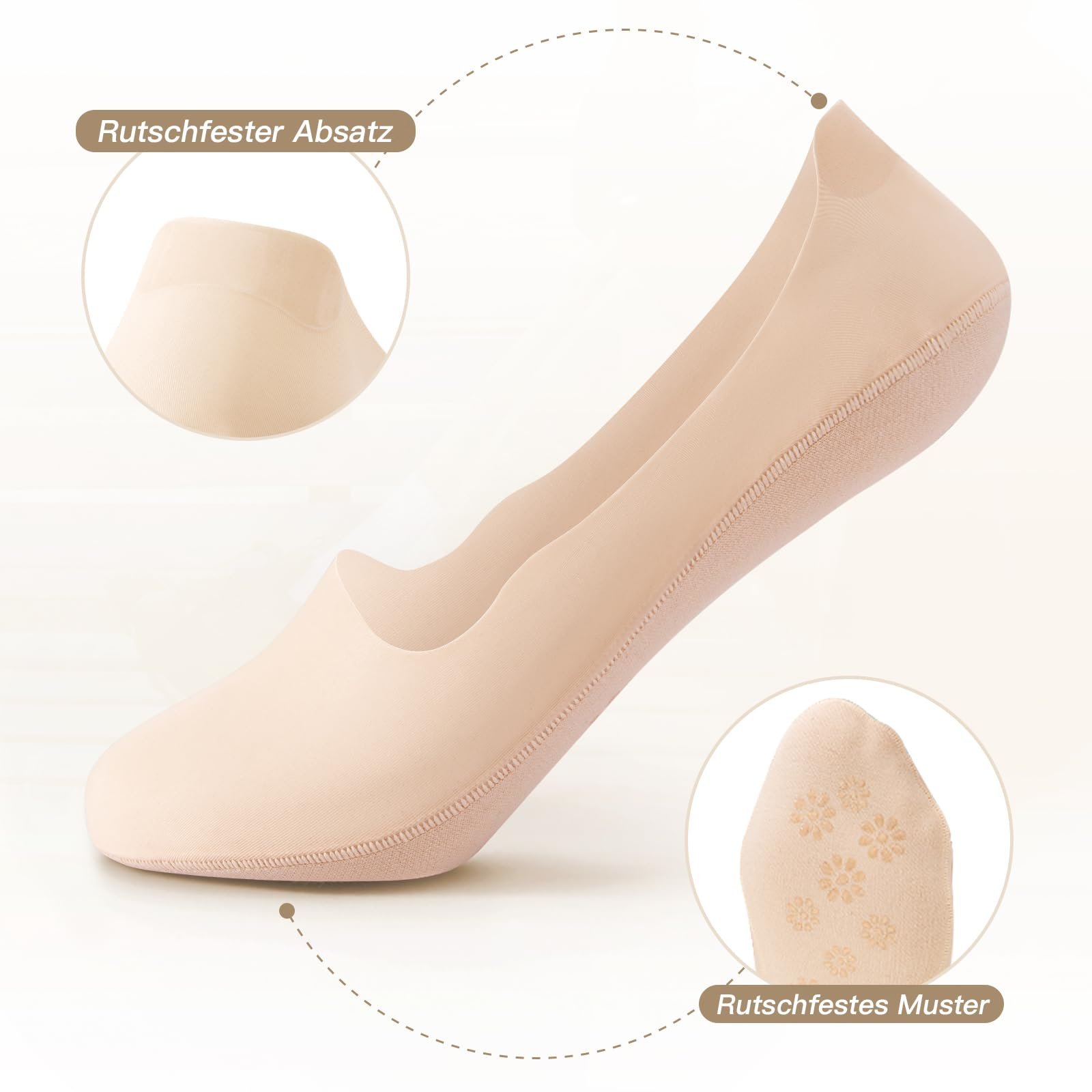 Носки MANZI След Женские Нейлоновые Носки с Нескользящим Силиконом Летние Невидимые Носки-след Балетки 34-37 38-41, фото №2