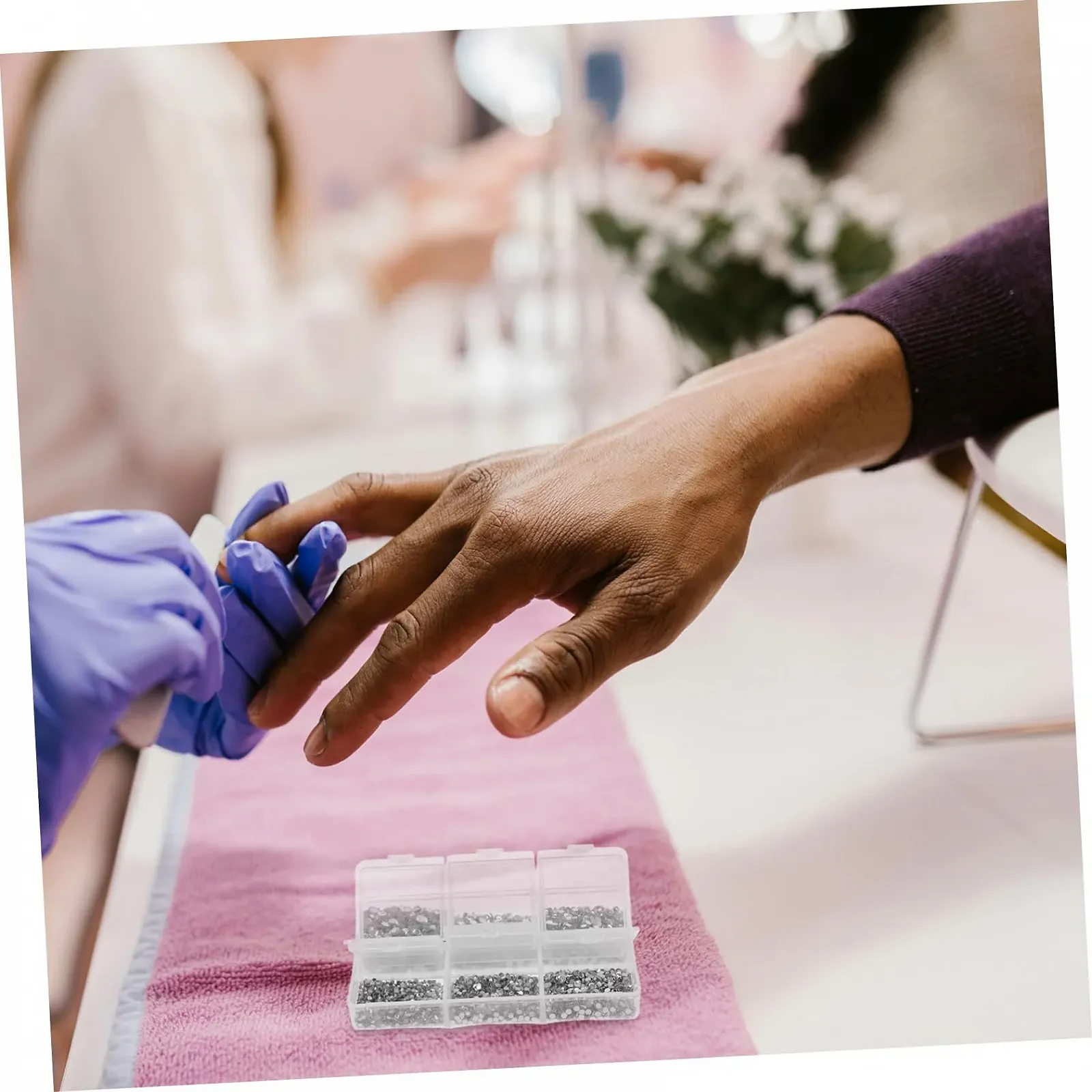 Набор страз для ногтей с плоской задней стенкой для украшения ногтей Круглый набор страз с ручкой для подъема для DIY украшения ногтей, фото №5