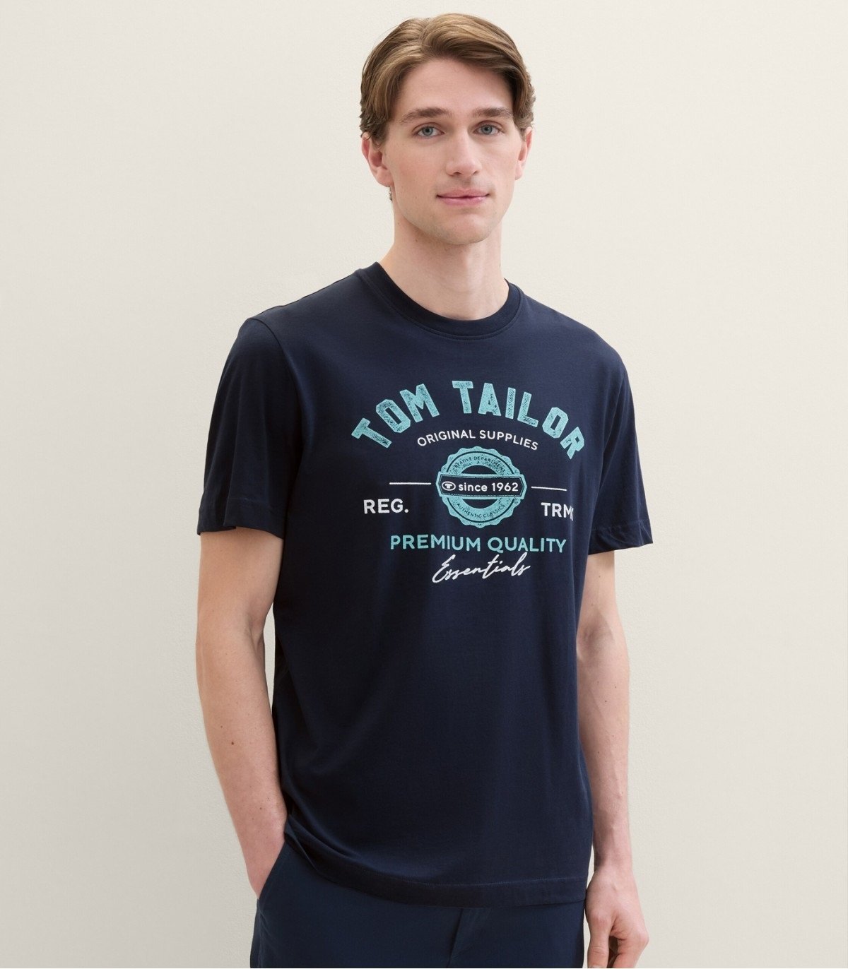 Футболка Tom Tailor LOGO TEE MEN'S Темно-синий S, фото №2