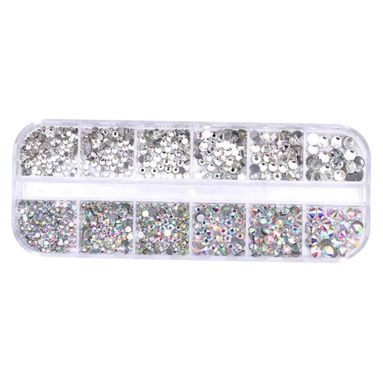 Стразы для ногтей Healvian, 2 упаковки, 12 отделений, разноцветные, фото №4