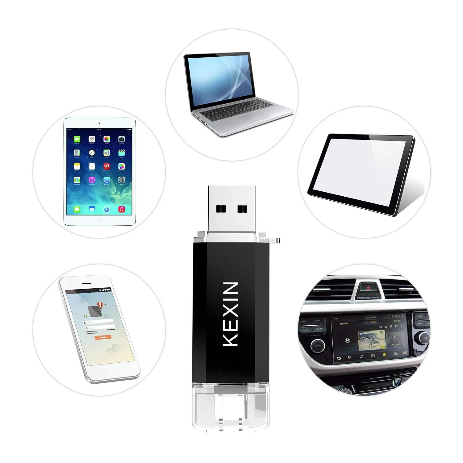 USB-флеш-накопитель KEXIN 128 ГБ USB 3.0 Type-C USB-A 110 МБ/с, фото №6