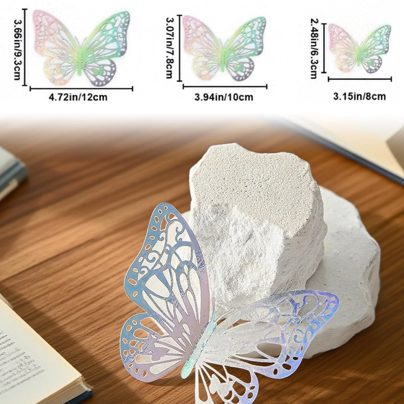 Наклейки на стіну 72 шт. 3D Метелики 3 розміри Багатоколірні, фото №3 Наклейки на стіну 72 шт. 3D Метелики 3 розміри Багатоколірні, фото №3