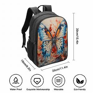 Рюкзак DPEOANEBN Butterfly 3D, дитячий, великий, з метеликом, 40x28x16 см synthetic.ua - Фото 1