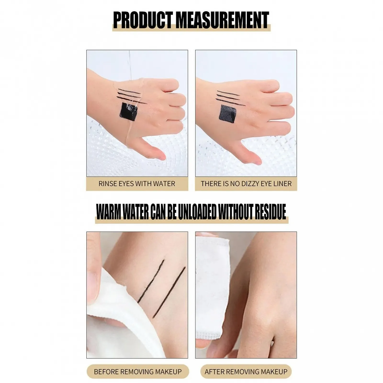 Підводка Для Очей Водостійка Гелева З Блискітками Starlit Black (Чорний), фото №3