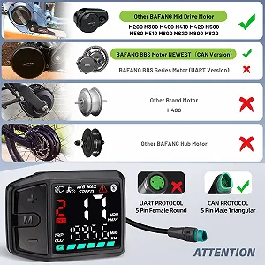 Панель управления дисплеем электровелосипеда BAFANG DZ41 CAN Protocol 5 Pin 24V/36V/48V synthetic.ua - Фото 1