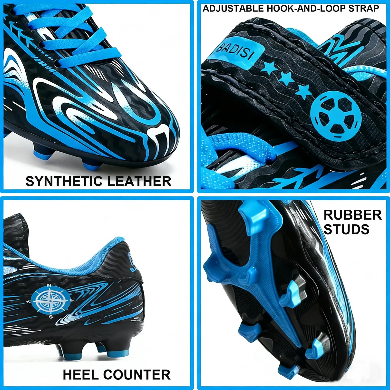Футбольные Бутсы Детские Спортивные для Мальчиков и Девочек для Футбола в Помещении и на Открытом Воздухе, Детские Футбольные Шипы для Профессиональных Тренировок, фото №4