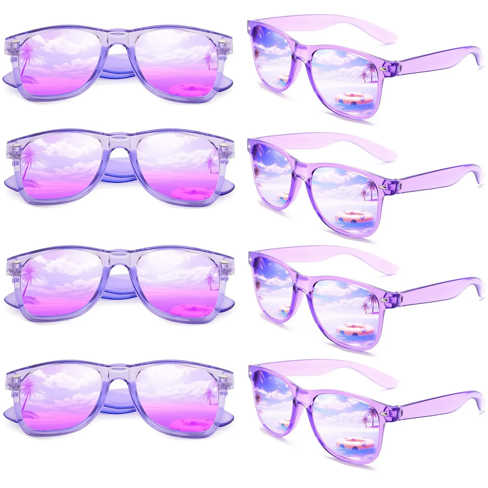 Набір сонцезахисних окулярів ФІОЛЕТОВИЙ FSMILING 8 шт., фото №1