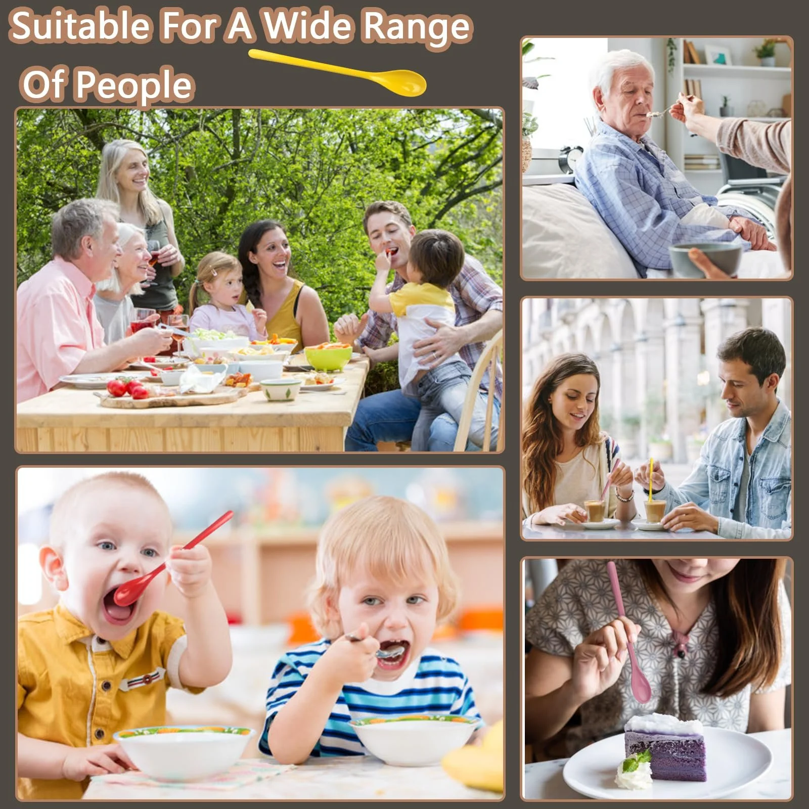 Набір Меламінових Ложок 7 шт., Барвисті Пластикові, фото №5