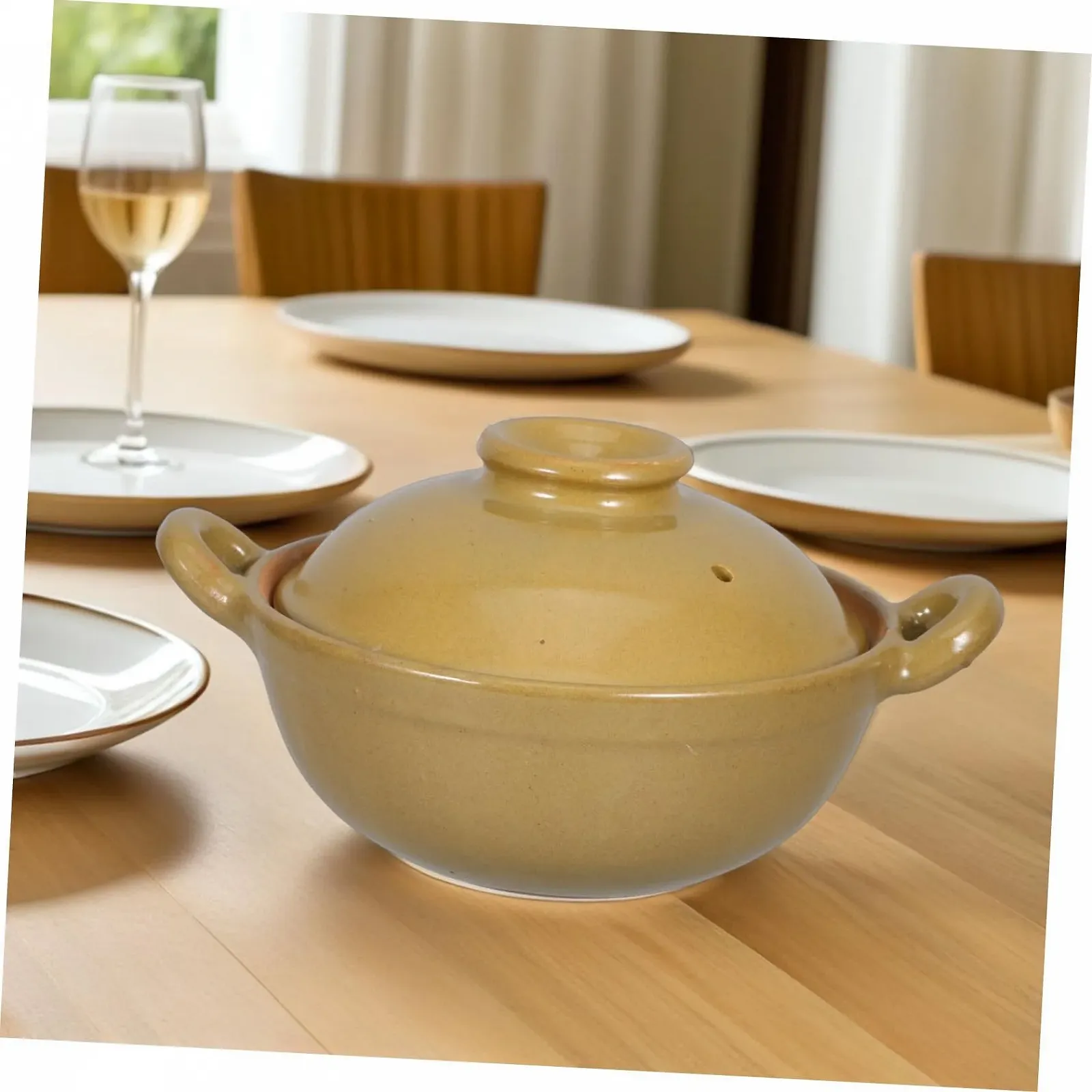 Каструля Керамічна Гончарна глина з ручкою антипригарна, фото №9