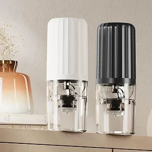 Портативная кофемолка электрическая Brand Series Model Зарядка Type-C, вращение на 360\[градусов], высокоточный помол, прозрачный корпус, литиевая батарея 1200 мАч, легкая Серый synthetic.ua - Фото 1