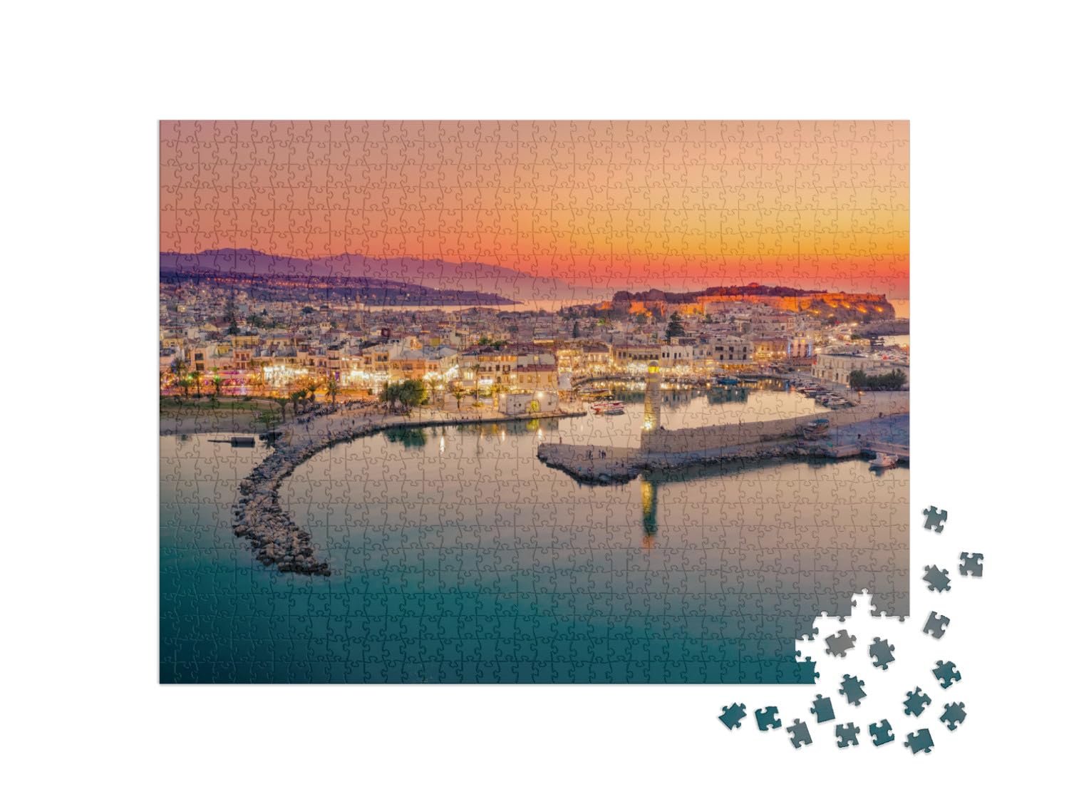 Пазл puzzleYOU Puzzle Collection Crete The Ancient Venetian Port of Rethymno City, Island of Crete, Greece 1000 элементов, фото №2