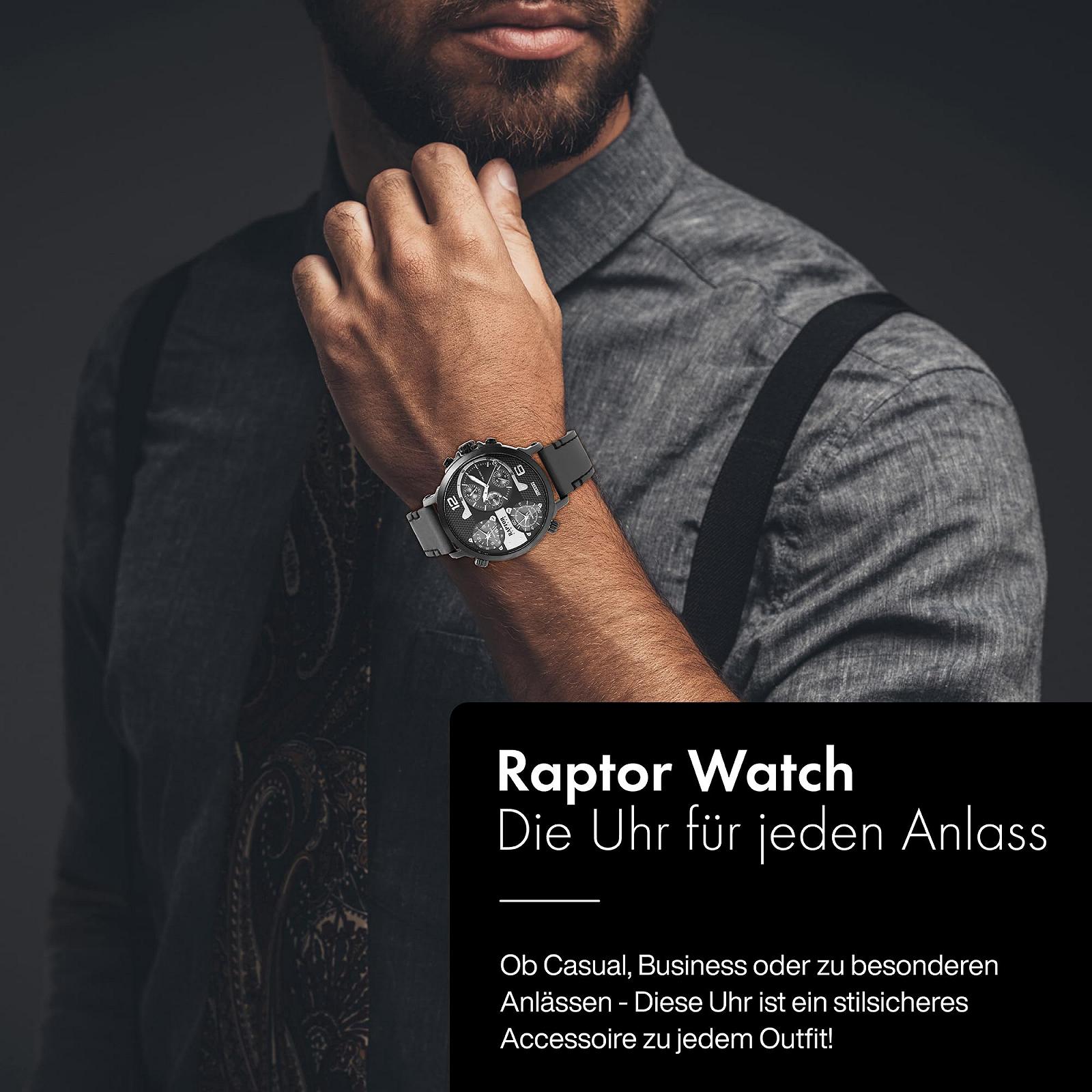 Часы Raptor Limited Maxx Quartz Мужские С 3-мя Часовыми Зонами RA20130 Серый, фото №5