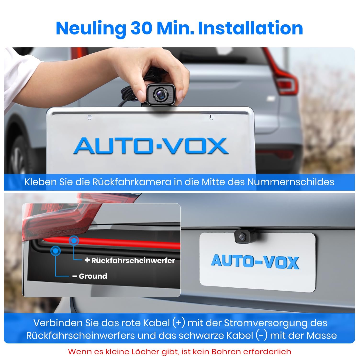 Камера заднего вида AUTO-VOX Беспроводная цифровая W7 5 дюймов LCD, со встроенным беспроводным передатчиком, беспроводная помощь при парковке, водонепроницаемая IP68 Ночное видение, фото №8