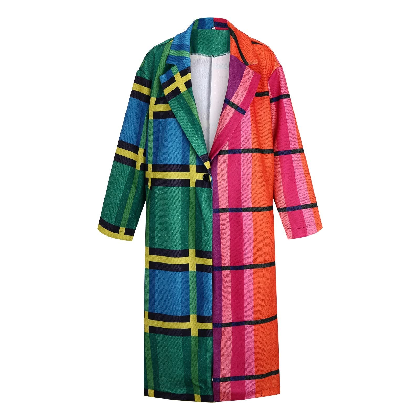 Пальто Класичне Подовжене Зимове в Клітинку, фото №4