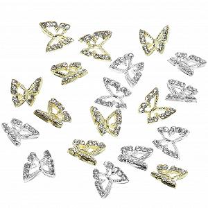 Подвеска для ногтей Бабочка Beavorty 3D 40шт Металл Жемчуг - Фото 1