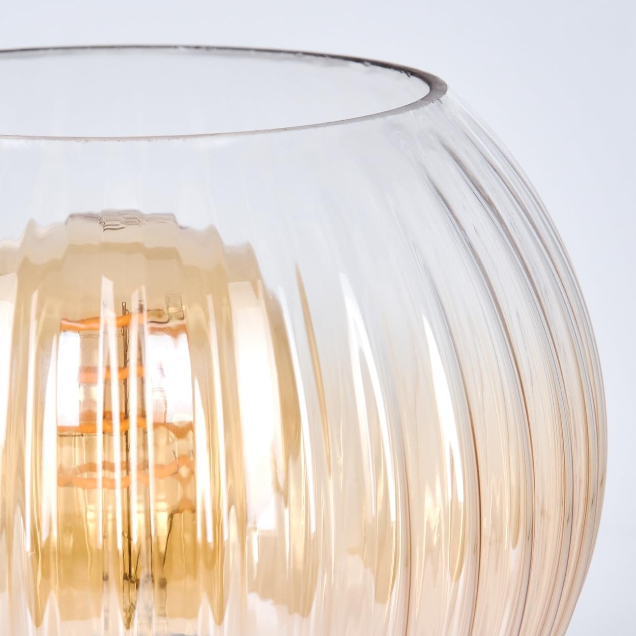 Настільна лампа HOFSTEIN Koyoto метал E27 15 см Чорний/Бурштиновий/Прозорий, фото №3