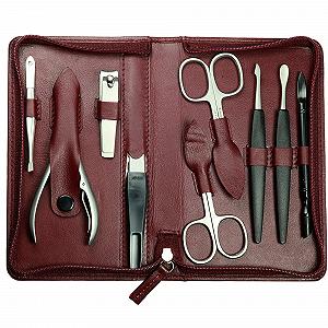 Манікюрний набір Sonnenschein by Hans Kniebes, 9 предметів, матове покриття, нержавіюча сталь, шкіра наппа, бордовий ціна на synthetic.ua - Фото 1 Манікюрний набір Sonnenschein by Hans Kniebes, 9 предметів, матове покриття, нержавіюча сталь, шкіра наппа, бордовий synthetic.ua - Фото 1