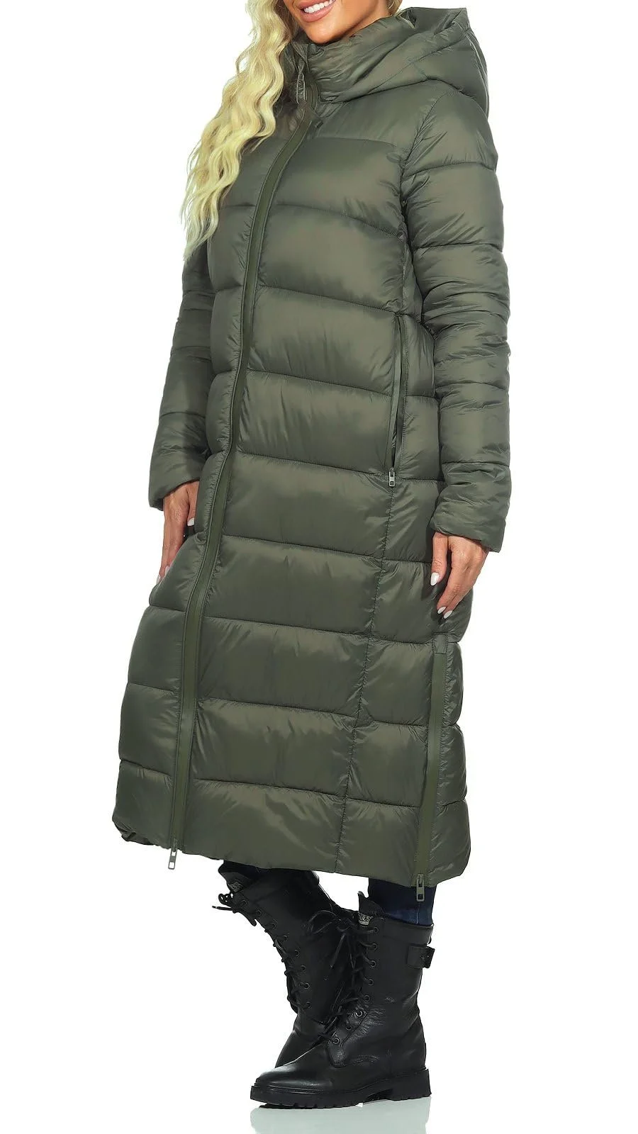 Жіноче зимове стьобане пальто з капюшоном Hailys El44la, дуже довге, фото №3 Жіноче зимове стьобане пальто з капюшоном Hailys El44la, дуже довге, фото №3
