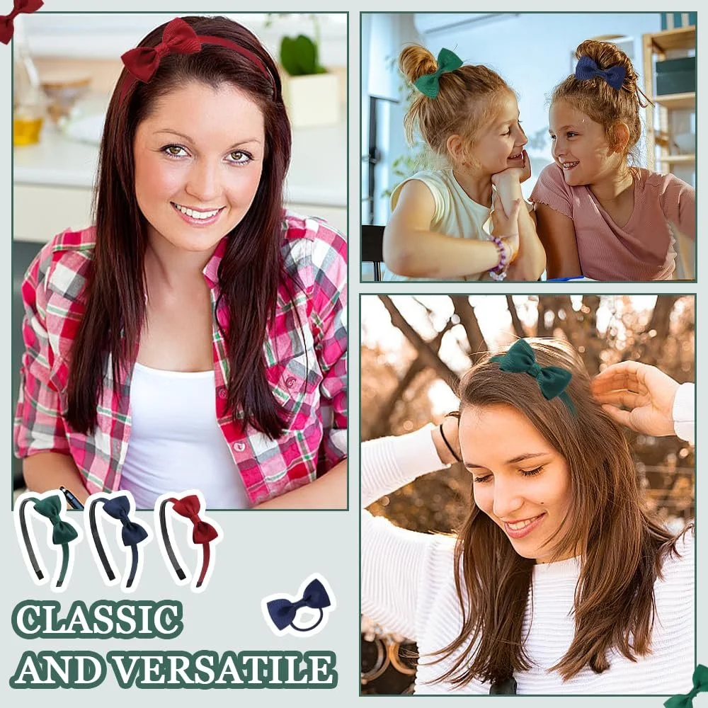 Набір Обруч для волосся з бантом 9 шт., фото №4