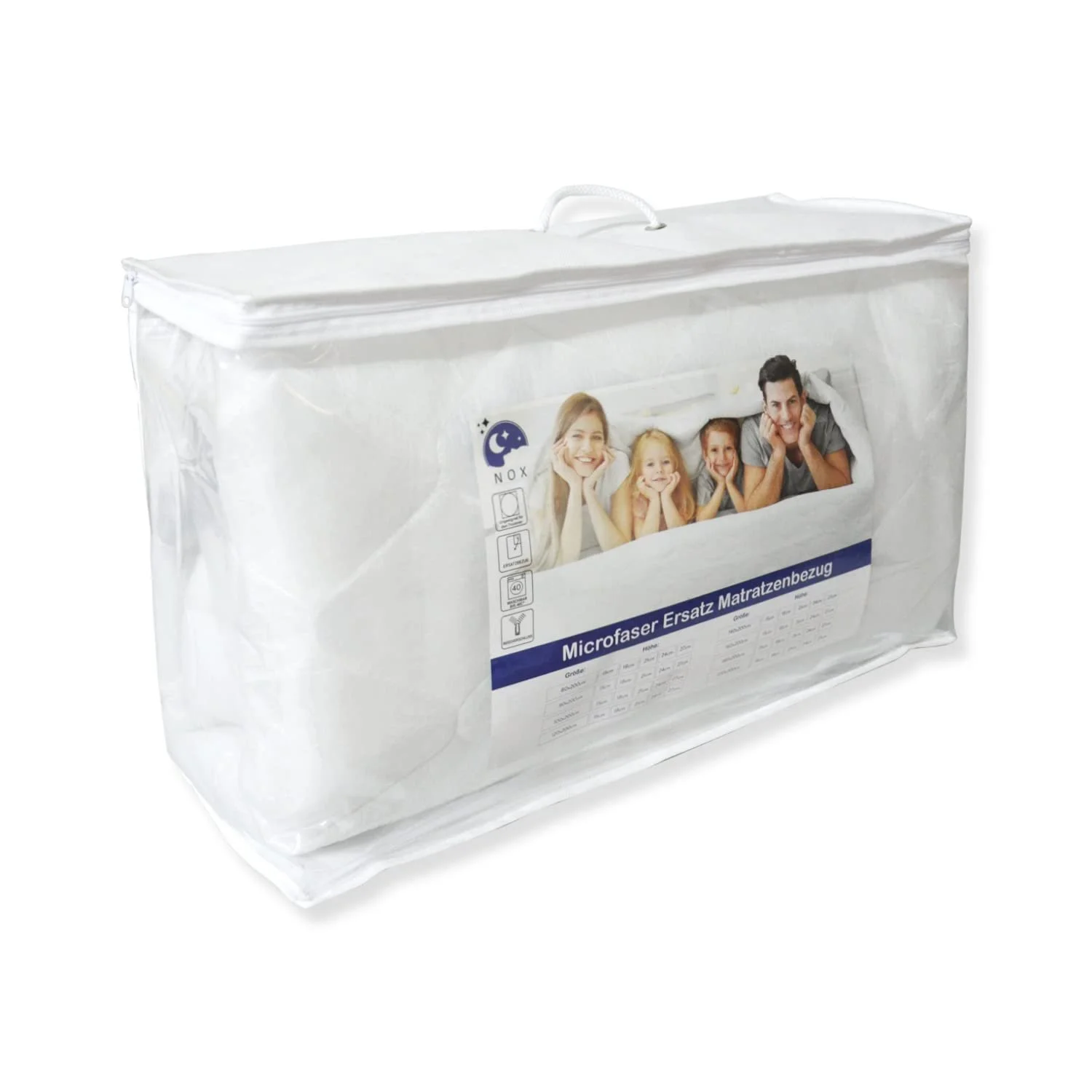 Наматрасник 90 x 200 см, защитный чехол на матрас на молнии, стеганая двухсторонняя полиэстеровая ткань, фото №4