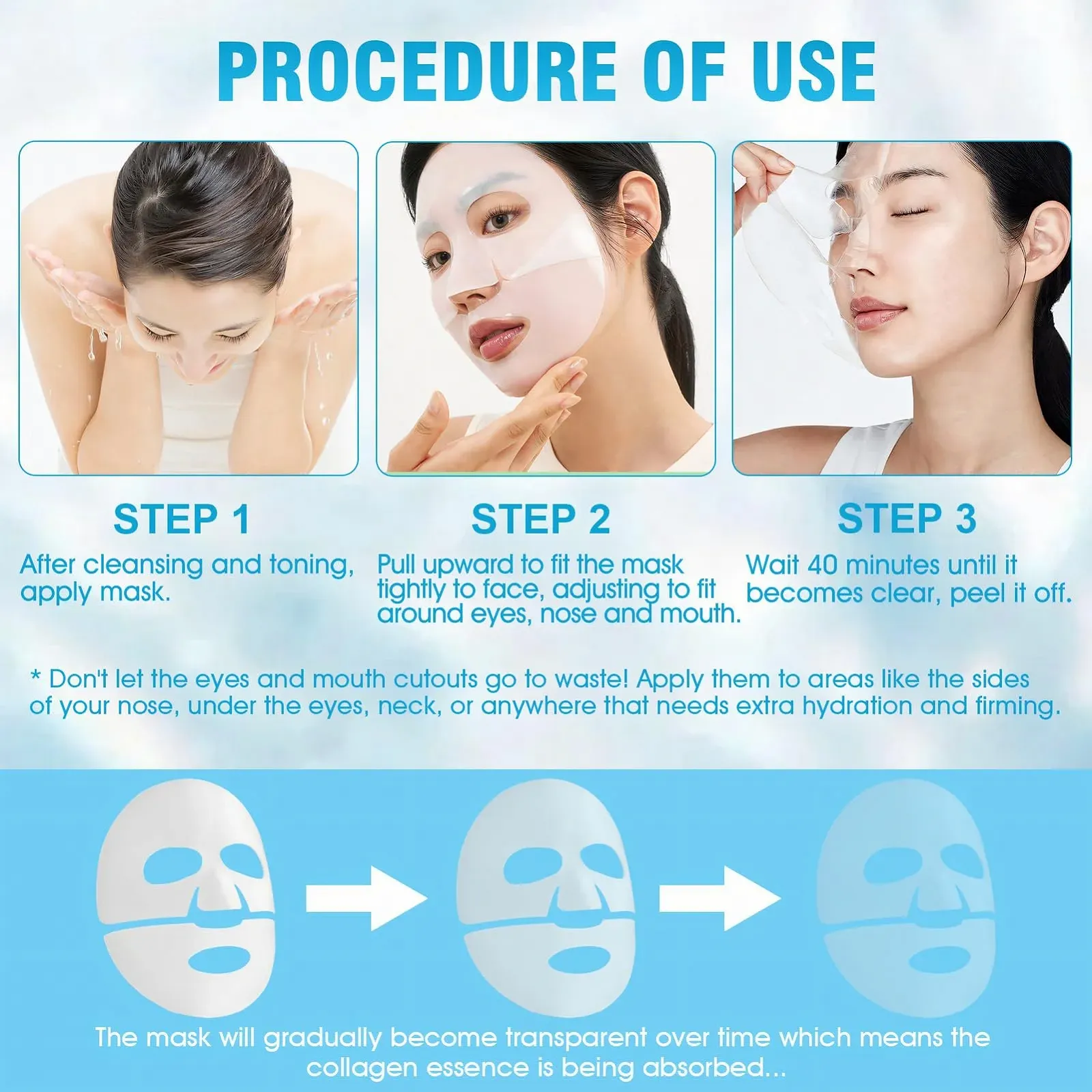 Маска для обличчя Organic Collagen Real Deep, для глибокого зволоження, 4 шт, фото №5 Маска для обличчя Organic Collagen Real Deep, для глибокого зволоження, 4 шт, фото №5