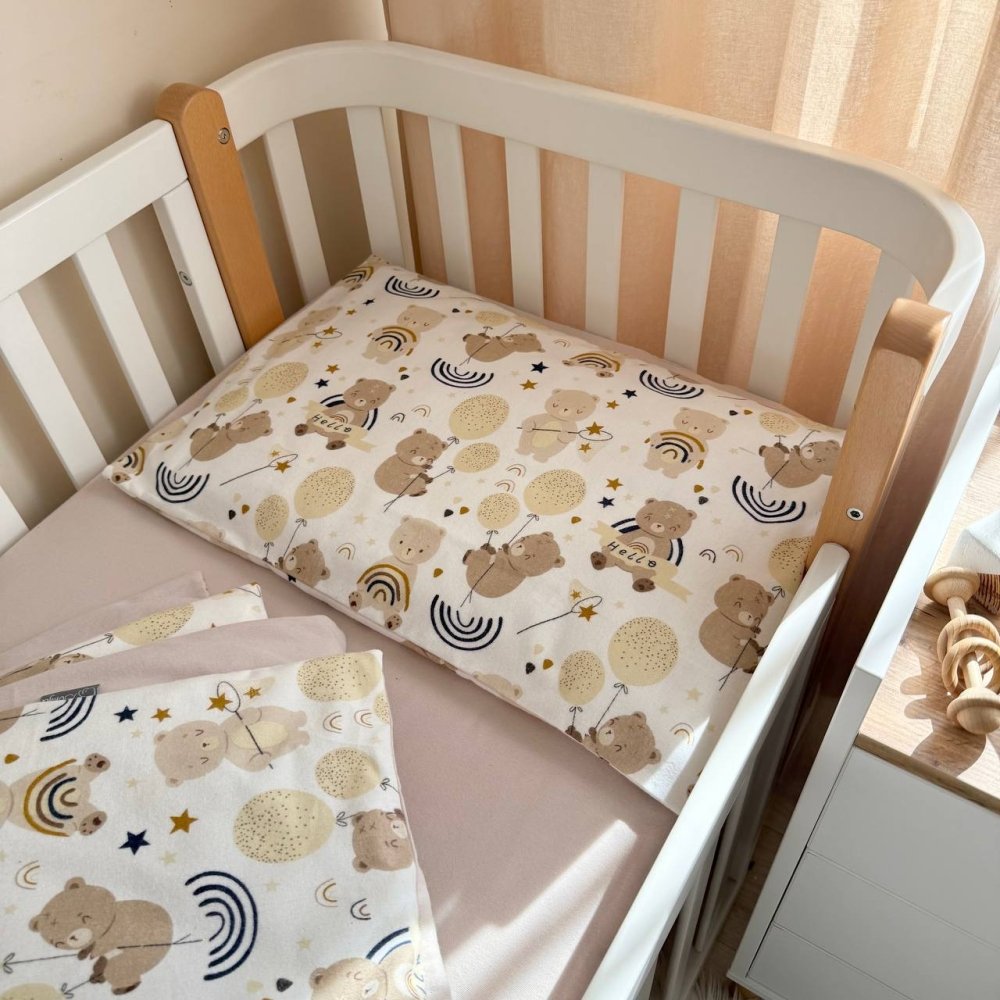 Дитячий комплект постільної білизни, бежевий, 3 шт., фото №2