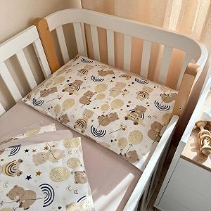 Дитячий комплект постільної білизни, бежевий, 3 шт. synthetic.ua - Фото 1