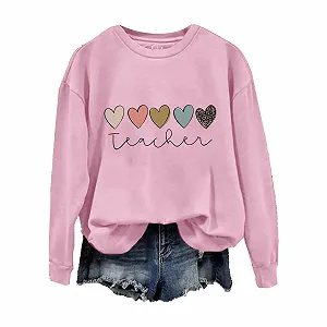 Свитшот Женский ко Дню Святого Валентина Сердце Графика Термоподкладка Круглый вырез Длинный рукав Пуловер - Фото 1