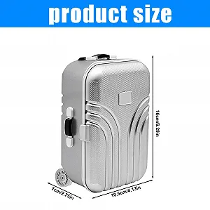 Скарбничка HOMURY Mini Luggage Piggy Bank Creative Suitcase ABS Silver synthetic.ua - Фото 1