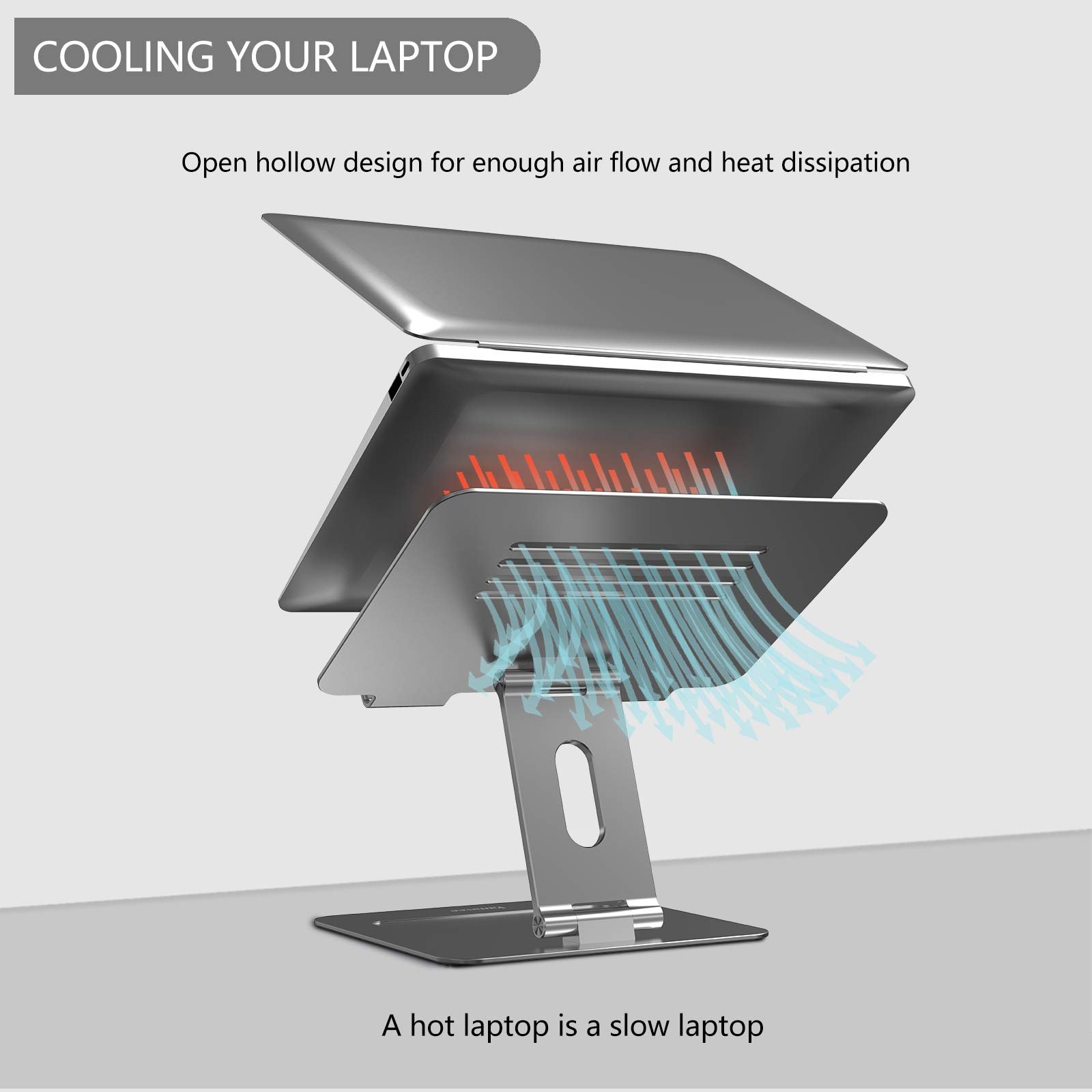 Подставка для ноутбука Premium Aluminium Регулируемая по высоте Space Grey, фото №5