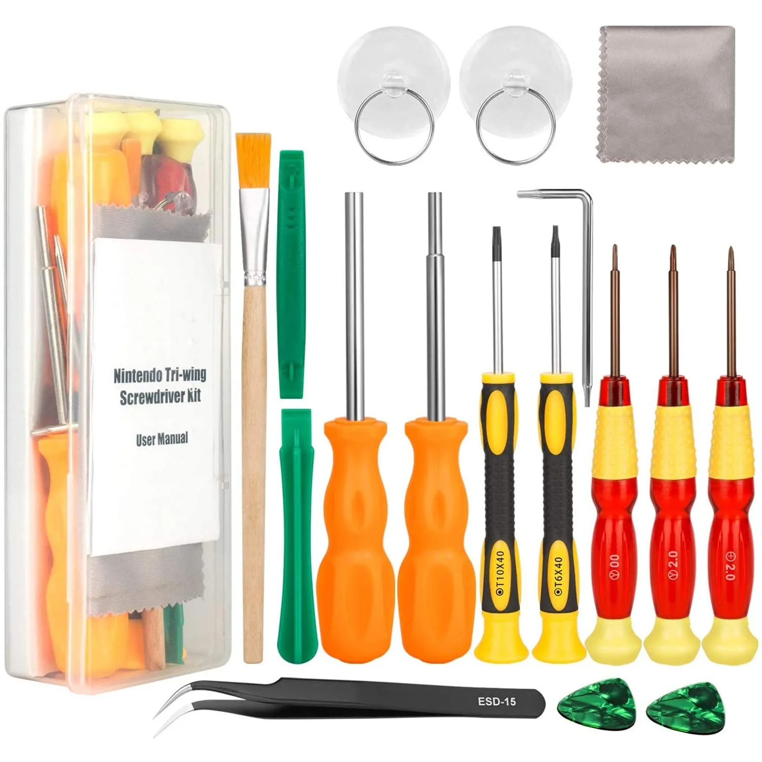 Набір викруток для ремонту ігрових консолей 17 предметів Triwing Phillips Security Bit, фото №5