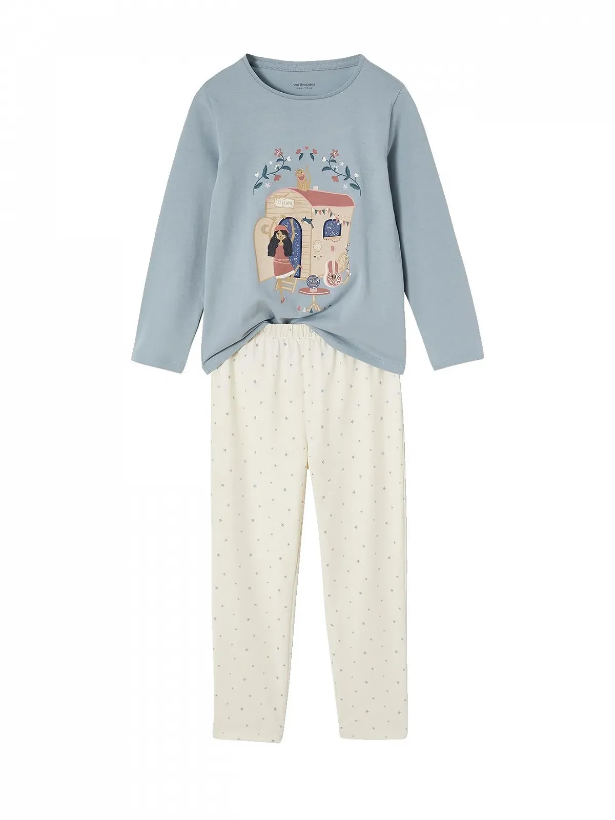 Комплект дитячої піжами (2 шт.) VERTBAUDET Довга піжама для дівчинки з принтом в стилі бохо, фото №3 Комплект дитячої піжами (2 шт.) VERTBAUDET Довга піжама для дівчинки з принтом в стилі бохо, фото №3