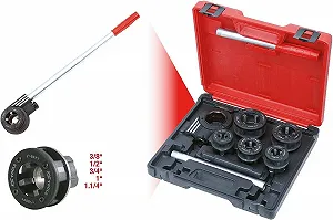 Набор инструментов для нарезки резьбы KS Tools 903.3300 3/8''-1.1/4'' Black synthetic.ua - Фото 1