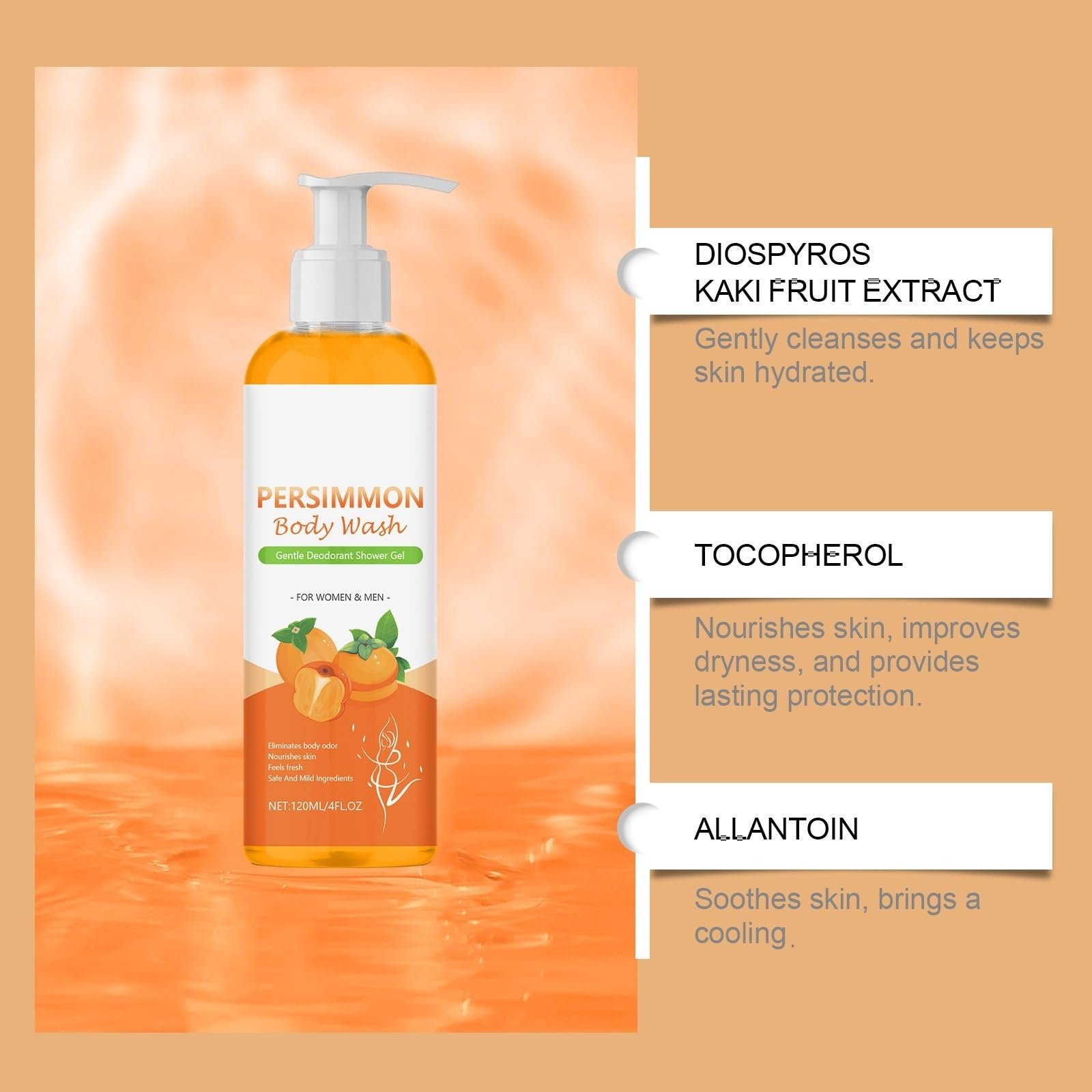 Гель для душу Persimmon освіжаючий з екстрактом хурми 2 шт., фото №2