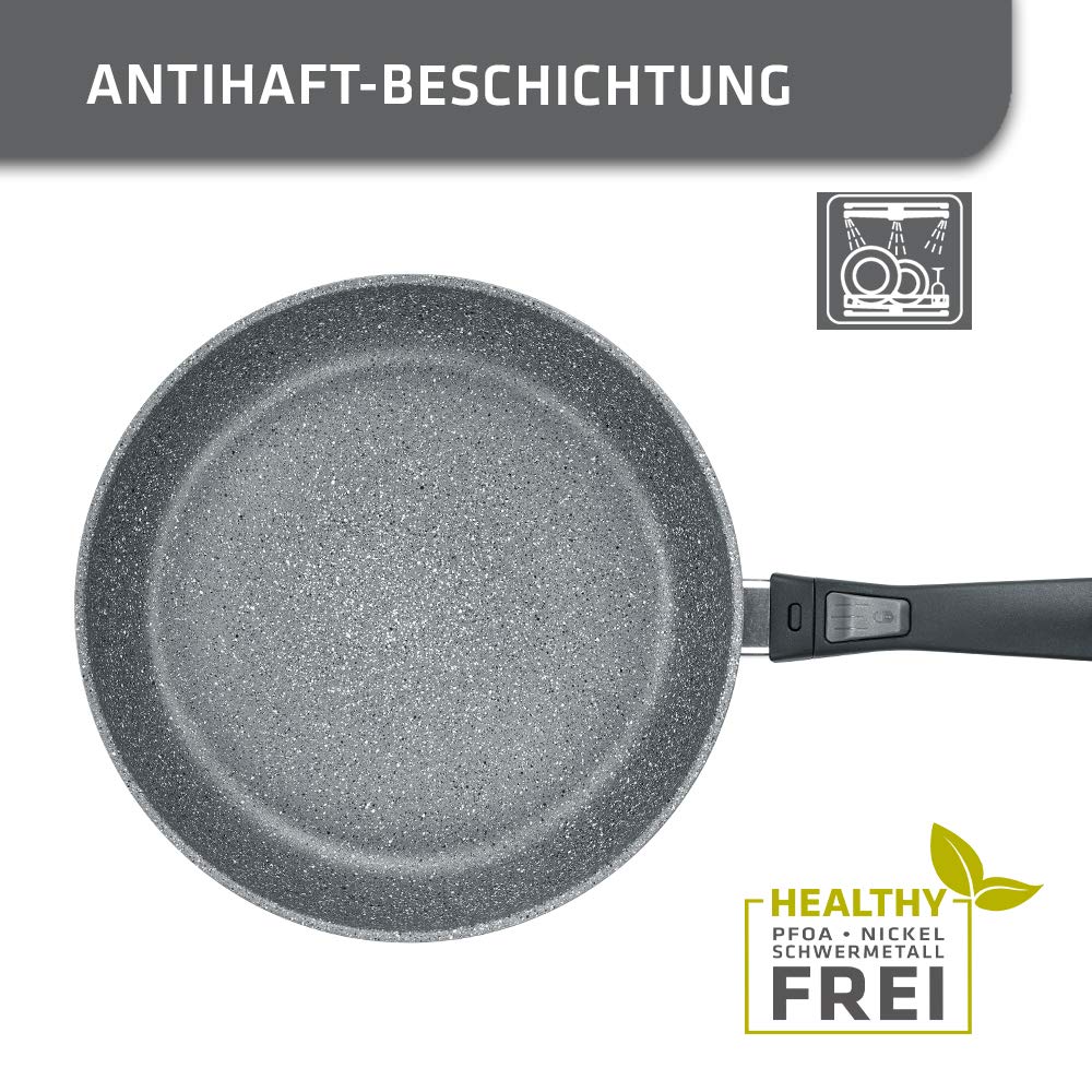 Сковорідка Berndes Aluminium Click Induction 24 см з зйомною ручкою антипригарне покриття для всіх плит включаючи духовку Сіра, фото №5