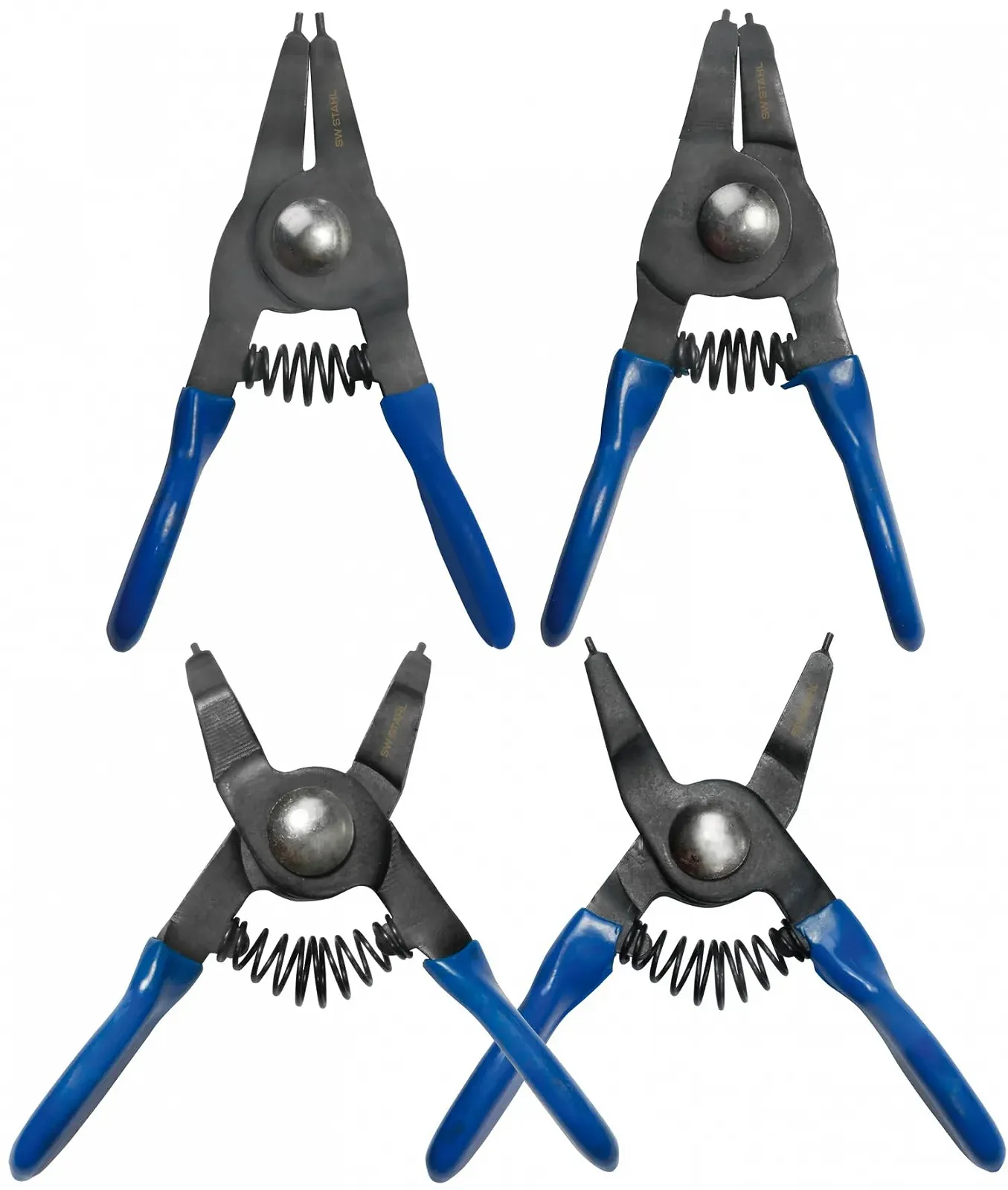 Набор мини плоскогубцев для стопорных колец SW-Stahl 4 шт., 75 мм, 41470L, фото №1