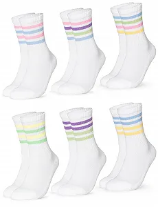 Носки теннисные Occulto женские Retro 80% хлопок Набор из 6 (Модель: Steffi) - Фото 1