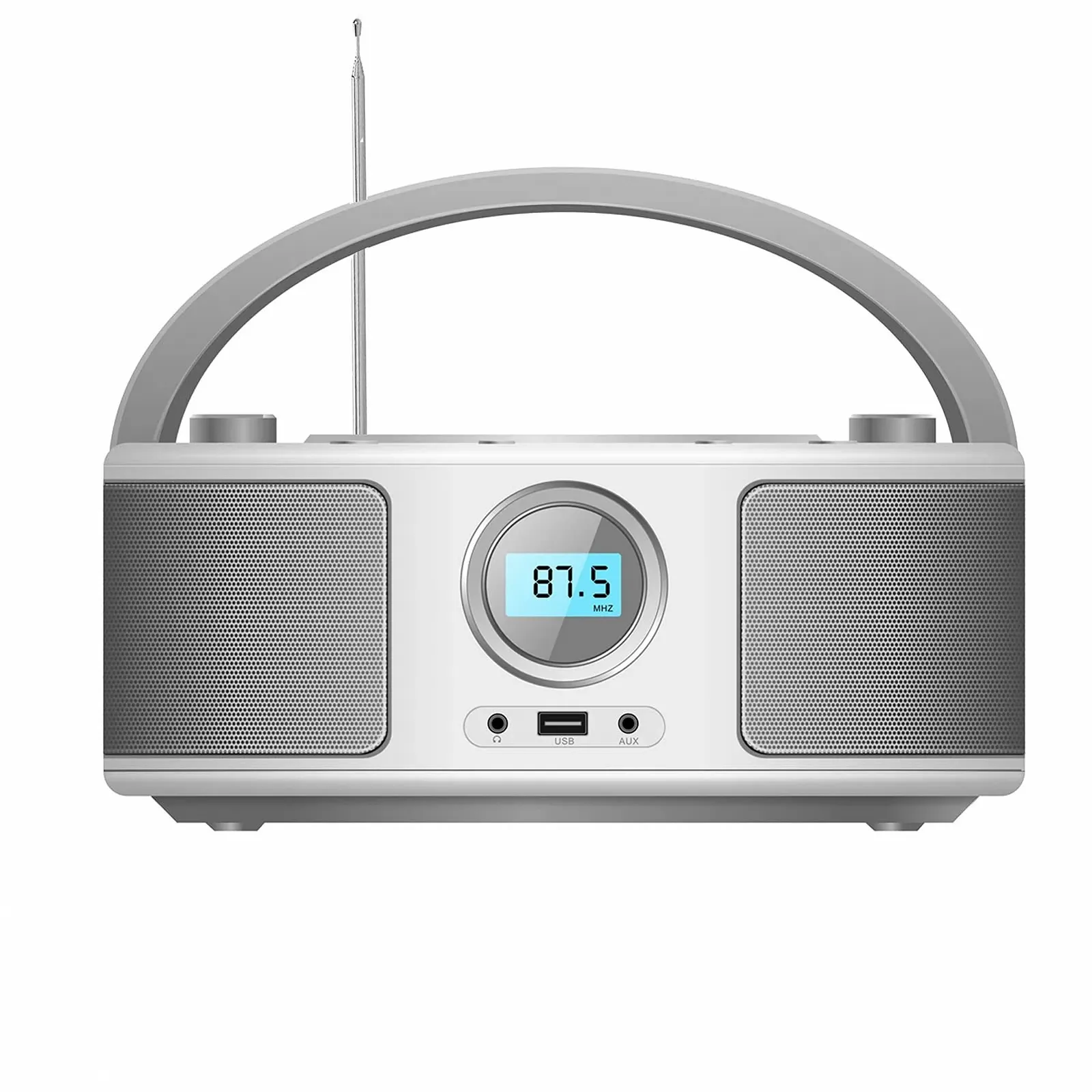 Портативна стереосистема Boombox CD-MP3-програвач CD/CD-R USB FM-радіо AUX-In WTB-791 Білий, фото №1