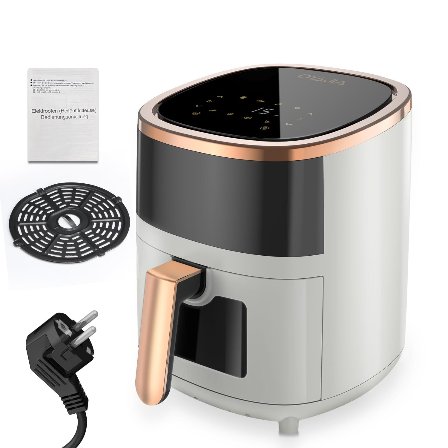 Мультипіч 6 л Airfryer 8 програм Rapid Air Technology Сенсорний екран Оглядове вікно Макс 200°C 1200 Вт Біла, фото №9